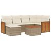 vidaXL Salon de jardin avec coussins 7 pcs beige r&eacute;sine tress&eacute;e