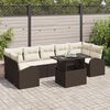 vidaXL Ensemble de canap&eacute; de jardin 8 pcs Marron Poly Rattan