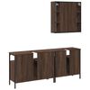 vidaXL Ensemble d'armoires de salle de bain 3 pcs ch&ecirc;ne marron