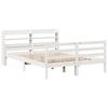 vidaXL Cadre de lit et t&ecirc;te de lit sans matelas blanc 135x190 cm