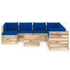 vidaXL Salon de jardin 9 pcs avec coussins Bois impr&eacute;gn&eacute; de vert