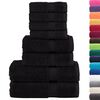 vidaXL Ensemble de serviettes de qualité supérieure SOLUND 8 pcs noir