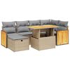 vidaXL Salon de jardin avec coussins 7 pcs beige r&eacute;sine tress&eacute;e
