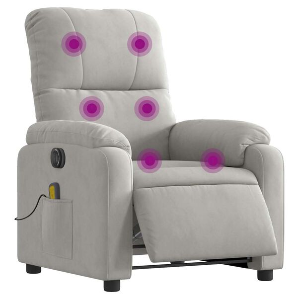 vidaXL Fauteuil inclinable de massage électrique gris clair
