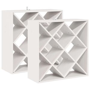 vidaXL &Eacute;tag&egrave;re &agrave; vin 2 pcs Blanc 62 x 25 x 62 cm Pin massif