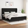 vidaXL Sommier &agrave; lattes de lit avec matelas Noir 200x200 cm Tissu