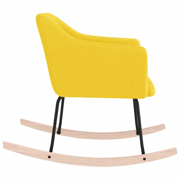 vidaXL Chaise &agrave; bascule Jaune Tissu