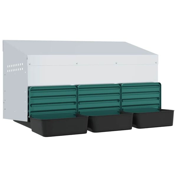 vidaXL Nichoir &agrave; poules3 compartiments, fixation murale, acier galvanis&eacute;