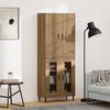 vidaXL Haut Armoire 2 pcs Bois Ancien Bois Agglom&eacute;r&eacute; et Verre