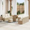vidaXL Ensemble de canap&eacute; de jardin avec coussin 9 pcs Beige polyrotin