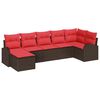 vidaXL Ensemble de canap&eacute; de jardin 7 pcs Marron Poly rotin