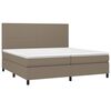 vidaXL Sommier &agrave; lattes de lit avec matelas Taupe 200x200 cm Tissu