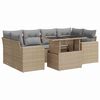 vidaXL Salon de jardin avec coussins 7 pcs beige r&eacute;sine tress&eacute;e