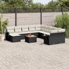 vidaXL Salon de jardin 12 pcs avec coussins noir résine tressée