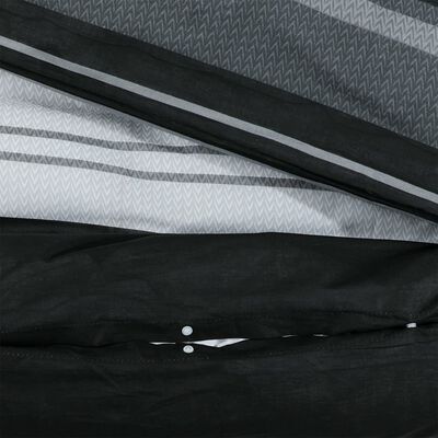 vidaXL Ensemble de housse de couette noir et blanc 240x220 cm Coton