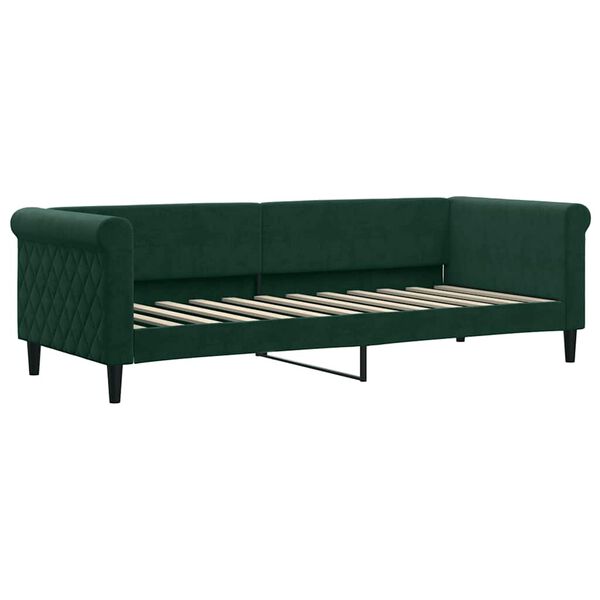 vidaXL Lit de repos sans matelas vert fonc&eacute; 80x200 cm velours