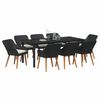 vidaXL Ensemble de salle à manger pour jardin 9 pcs Noir polyrotin