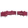 vidaXL Ensemble de canap&eacute;s 3 pcs avec coussins rouge bordeaux velours