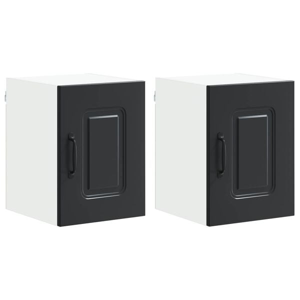 vidaXL Armoire de cuisine Kalmar 2 pcs Noir 30 x 31 x 40 cm