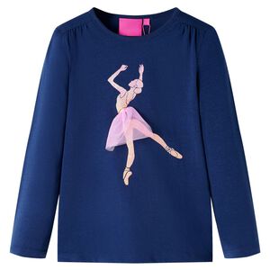 T-shirt enfants &agrave; manches longues bleu marine 92