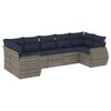 vidaXL Ensemble de canap&eacute; de jardin 7 pcs avec coussins gris r&eacute;sine tress&eacute;e