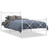 vidaXL Cadre de lit m&eacute;tal sans matelas et pied de lit blanc 100x190 cm