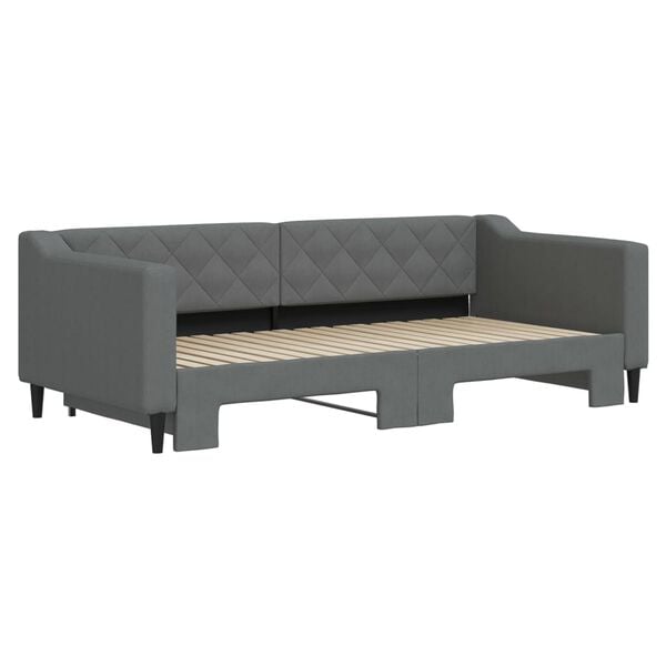 vidaXL Lit de jour avec gigogne sans matelas gris foncé 90x190 cm