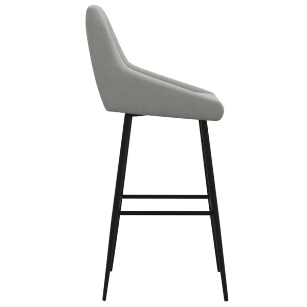 vidaXL Tabouret de bar Gris clair Velours