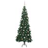vidaXL Arbre de Noël artificiel d'angle Vert 210 cm PVC et métal