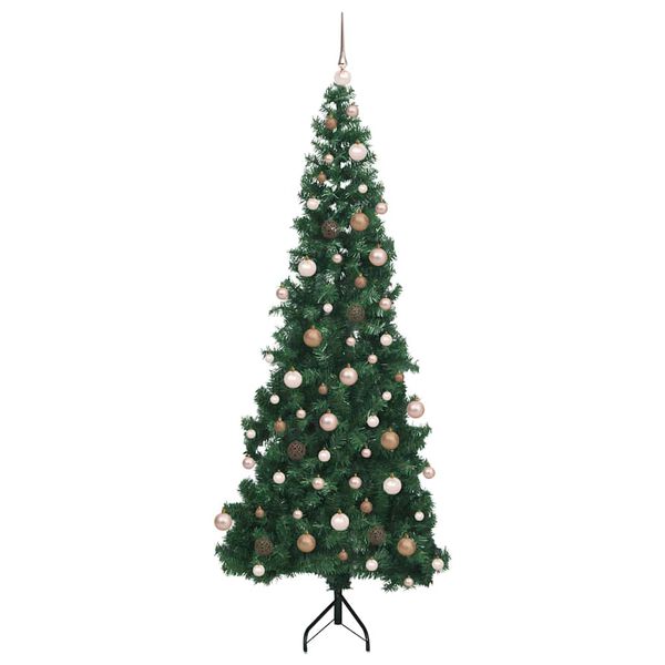 vidaXL Arbre de Noël artificiel d'angle Vert 210 cm PVC et métal