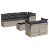 vidaXL Salon de jardin 8 pcs avec coussins gris clair r&eacute;sine tress&eacute;e