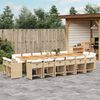 vidaXL Ensemble &agrave; manger de jardin et coussins 17 pcs beige