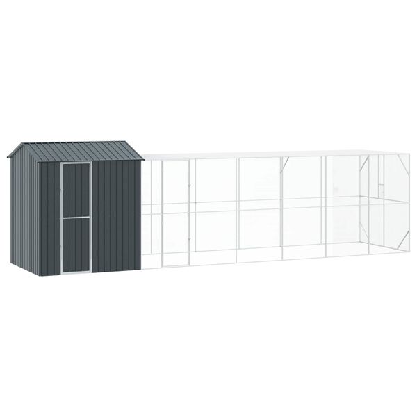 vidaXL Cage pour oiseaux Anthracite 824 x 208 x 247 cm Acier galvanis&eacute;
