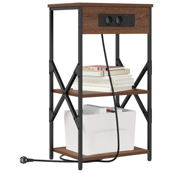 vidaXL Cabinet de chevet Ch&ecirc;ne brun 41 x 31 x 76 cm Bois d'ing&eacute;nierie