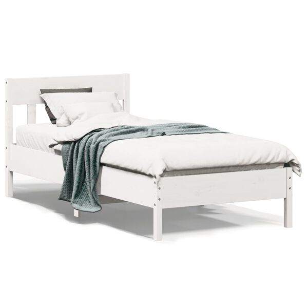vidaXL Cadre de lit sans matelas blanc 90x200 cm bois de pin massif