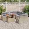 vidaXL Ensemble de salle &agrave; manger pour jardin 9 pcs Beige et gris
