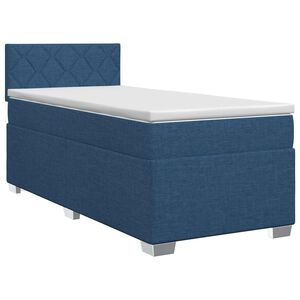 vidaXL Lit boxspring avec matelas Bleu 90 x 190 cm Tissu