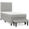 vidaXL Sommier &agrave; lattes de lit et matelas Gris clair 90x190 cm Tissu