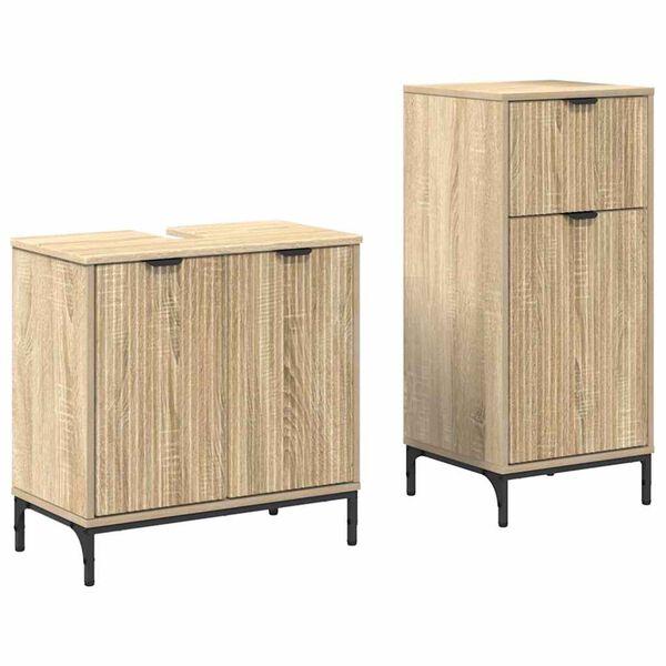 vidaXL Ensemble de mobilier de salle de bain 2 pcs Ch&ecirc;ne Sonoma