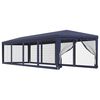 vidaXL Tente de f&ecirc;te et 10 parois lat&eacute;rales en maille Bleu 3x12 m PEHD