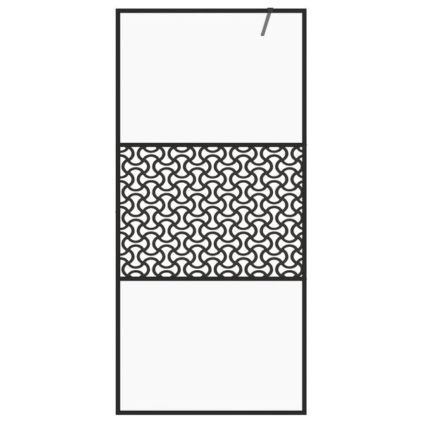 vidaXL Paroi de douche avec verre ESG transparent 100x195 cm Noir