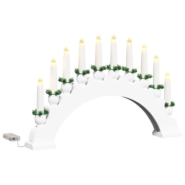vidaXL Arche de Bougies de No&euml;l avec 10 Bougies LED Blanc