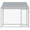 vidaXL Cage pour chien avec toit et porte gris 2x2x2 m acier galvanis&eacute;
