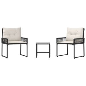 vidaXL Ensemble de meubles d'ext&eacute;rieur 3 pc Noir et Blanc