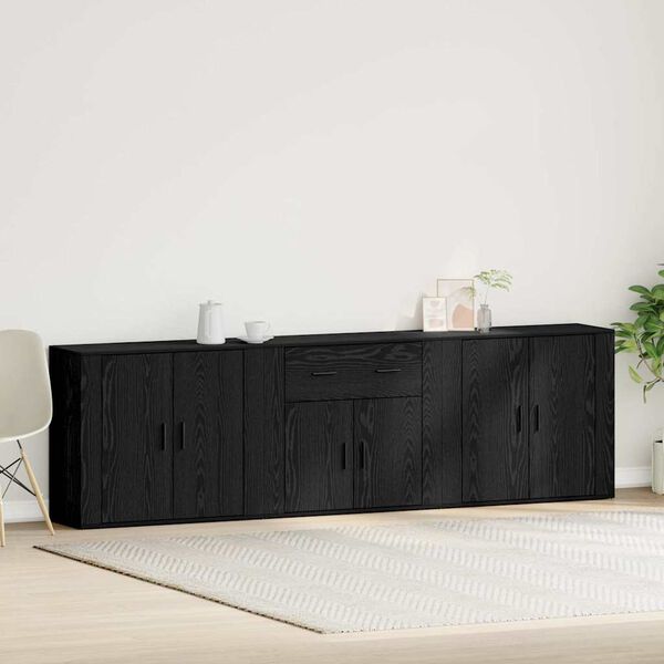 vidaXL Buffet Ch&ecirc;ne noir 240 x 33 x 70 cm Bois d'ing&eacute;nierie