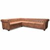 vidaXL Canap&eacute; d'angle Chesterfield 6 Places Cuir artificiel Marron