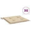 vidaXL Coussins de chaise jardin lot de 6 beige 50x50x4cm tissu oxford
