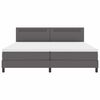 vidaXL Lit &agrave; ressorts avec matelas Gris 200 x 200 cm Simili cuir