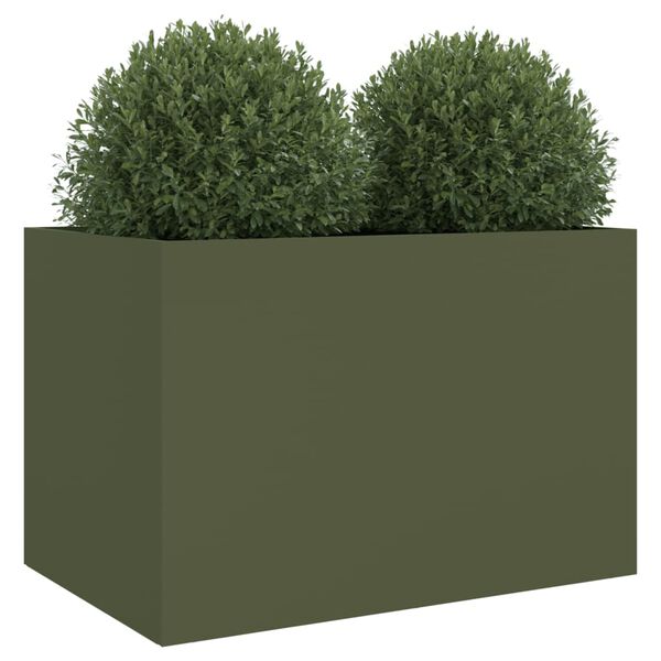 vidaXL Jardinière vert olive 62x47x46 cm acier