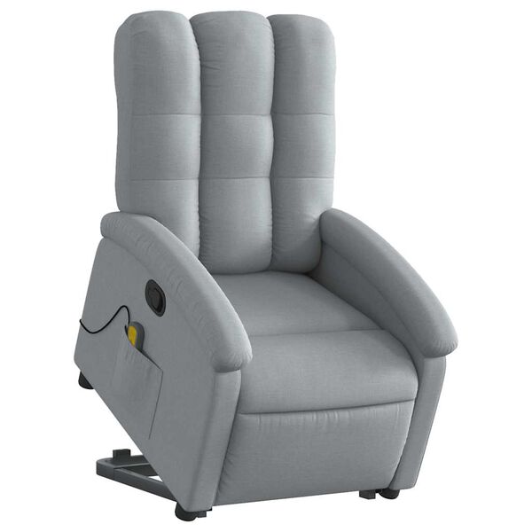 vidaXL Fauteuil de massage inclinable Gris clair Tissu
